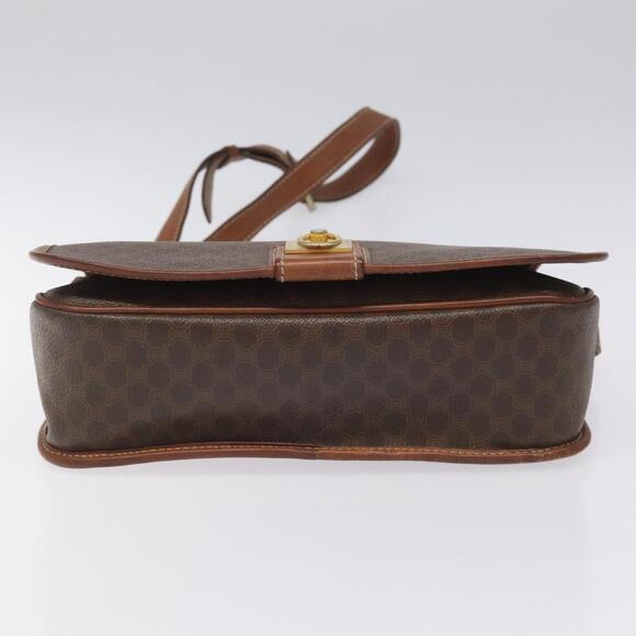 CELINE Macadam Canvas Shoulder Bag Pvc Leather Brown Gold - Picture 9 of 12